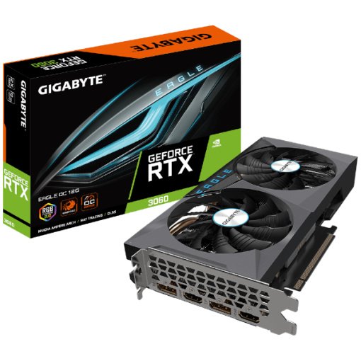 כ.מסך Gigabyte RTX 3060 12GB EAGLE OC 2.0 PCIE4.0 LHR