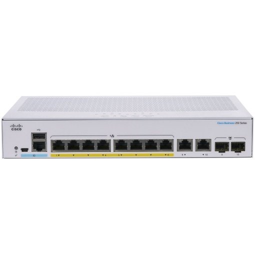 SWITCH 8PORT SMART CBS250 8PORT 2G 8XPoE+2SFP 2G 67W CISCO