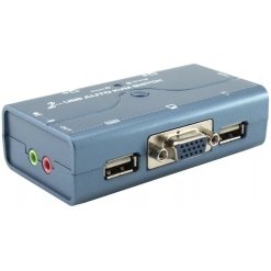 2 PORT USB / VGA KVM SWITCH Gold Touch
